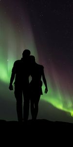 Pair,Couple,Starry Sky,Silhouettes,Love