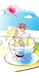 Par,Taza,Una Taza,Arte,Amor,Pareja,Felicidad,Dibujo,Imagen,Carrusel