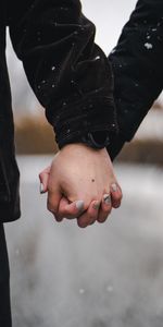 Pair,Snow,Hands,Couple,Love