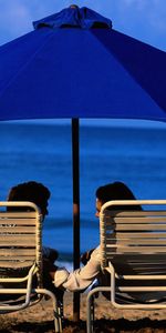 Mensonge,Paire,Chaises Longues,Se Coucher,Parapluie,Coupler,Mec,Mer,Amour,Fille,Plage