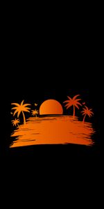 Palm,Art,Sun,Sunset,Vector