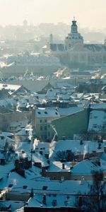 Villes,Fumée,Lituanie,Cityscape,Toits,Vilnius,Toit,Paysage Urbain,Panorama