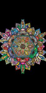 Floral,Patterns,Hétéroclite,Multicolore,Mandala,Vecteur