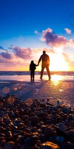 People,Sunset,Sea,Clouds,Men,Landscape,Children