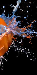 Pepper,Miscellanea,Miscellaneous,Paint,Explosion,Drops,Dark Background,Liquid