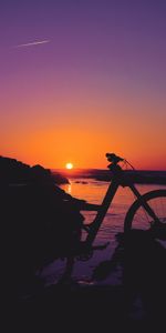 Personne,Bicyclette,Humain,Coucher De Soleil,Sombre,Silhouette