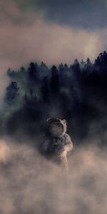 Photoshop,Spacesuit,Forest,Universe,Smoke,Cosmonaut,Space Suit