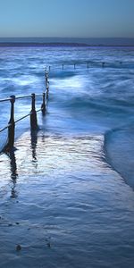 Pier,Railings,Handrail,Flood,Nature,Water,Sea