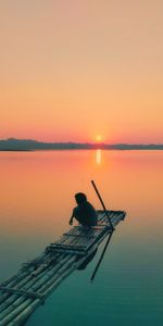 Pier,Silhouette,Loneliness,Nature,Sunset,Lonely,Alone