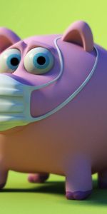 Pig,Piggy Bank,Disease,Illness,Mask,3D