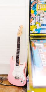 Pink,Electronic,Musical Instrument,Guitar,Music