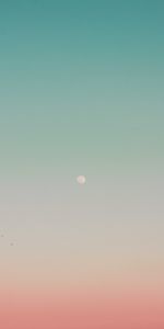 Pink,Evening,Minimalism,Moon,Gradient