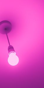 Pink,Light Bulb,Minimalism,Electricity