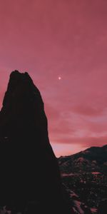 Pink,Mountain,Vertex,Top,Nature,Star