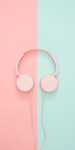 Pink,Pastel,Headphones,Minimalism