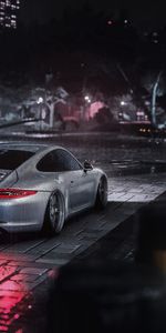 Un Coche,Porsche Caimán S,Cayo Porsche,Máquina,Noche,Coches,Porsche,Lluvia