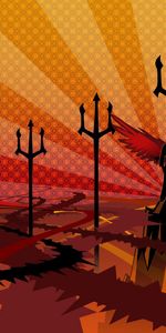 Posts,Pillars,Picture,Wings,Drawing,Vector