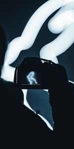 Rabbit,Camera,Dark,Photographer,Neon