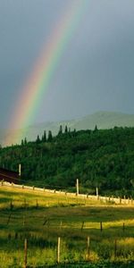 Les Champs,Paysage,Arc En Ciel