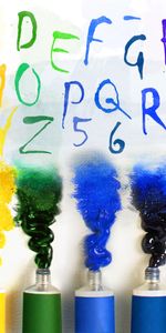 Rainbow,Miscellanea,Tubes,Miscellaneous,Paint,Letters,English