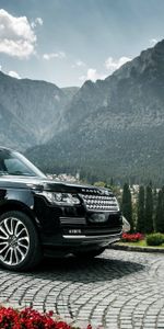 Voitures,Montagnes,Le Noir,Vue De Côté,Range Rover