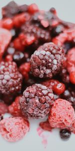 Raspberry,Berries,Macro,Frozen