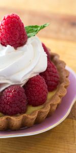 Raspberry,Berries,Tartlet,Tartaletka,Cream,Food