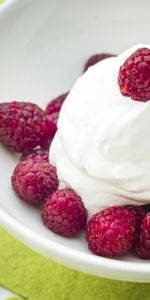 Raspberry,Plate,Food,Berries,Cream