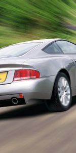 Серебряный,Vanquish,V12,2001,Тачки (Cars),Вид Сзади,Астон Мартин (Aston Martin),Скорость,Машины