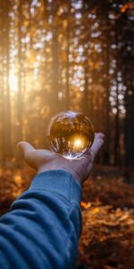 Reflection,Autumn,Hand,Miscellanea,Ball,Glass,Miscellaneous