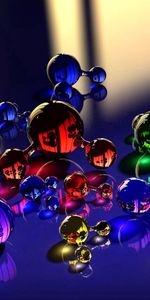 Reflection,Color,Massager,Molecule,Glass,Balls,3D