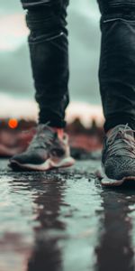 Reflection,Miscellanea,Miscellaneous,Legs,Sneakers,Asphalt,Human,Person