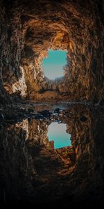 Reflection,Puddle,Nature,Water,Cave