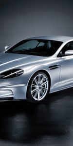 Астон Мартин (Aston Martin),2008,Dbs,Серебряный Металлик,Тачки (Cars),Вид Сбоку,Отражение,Стиль