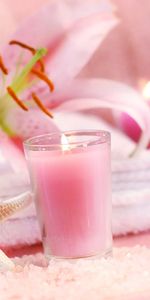 Relax,Pink,Miscellanea,Miscellaneous,Beauty,Rest,Candle,Towel,Beauty Saloon,Beauty Parlour,Flower,Relaxation