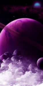 Mauve,Bague,Nuages,Planète,Univers