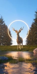 Ring,Figure,Nature,Deer,3D