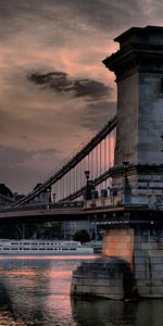 Rivers,Bridge,Cities,Sunset,City,Stone