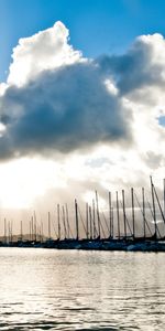 Rivers,Clouds,Yachts,Landscape