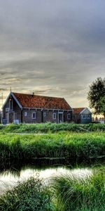 Rivers,Grass,Houses,Mill,Buildings,Village,Farm,Nature