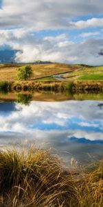 Nature,Herbe,Rivières,Sky,Rive,Banque,Été