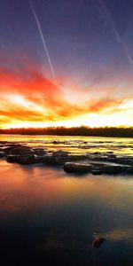 Rivers,Landscape,Sunset