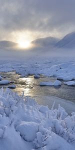 Rivers,Nature,Ice,Dawn,Snow