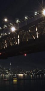 Rivers,Reflection,Shine,Light,Bridge,Evening,Cities