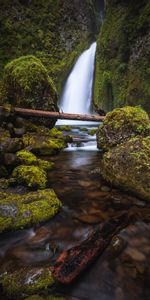 Rivers,Stones,Flow,Moss,Nature,Waterfall