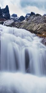 Rivers,Stones,Mountains,Rocks,Waterfall,Nature