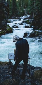 Rivers,Stones,Person,Human,Headphones,Music,Dj