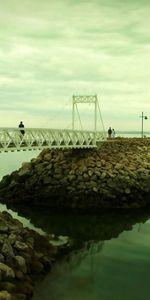 Rivers,Stones,Sky,Bridge,Evening,Cities