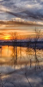 Rivières,Paysage,Coucher De Soleil