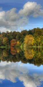 Nuages,Arbres,Paysage,Rivières,Automne